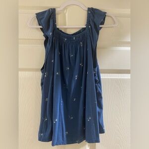 a.n.a Blue Floral Tank Top